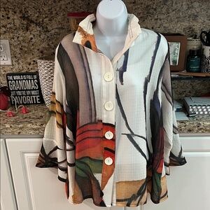 Artistic Colorful Over-Shirt by Damee  Sz XL